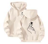Sudadera informal de gran tamaño con capucha y corazón para mujer | Ropa casual para atuendos diarios, fines de semana relajados, descansar en casa, capas de temporada y cómodo vestido de ocio