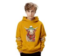 Sudadera Informal de Manga Larga con Capucha y Estampado para niños de 2 a 14 años, diseño de Dinosaurio Colorido, cálida y cómoda para Diario y Colegio.