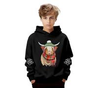Sudadera Informal de Manga Larga con Capucha y Estampado para niños de 2 a 14 años, diseño de Dinosaurio Colorido, cálida y cómoda para Diario y Colegio.