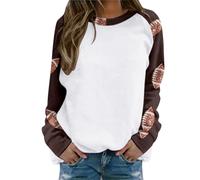 Sudadera informal para mujer, manga raglán, para el día del partido, cuello redondo, diseño gráfico, ropa divertida, ajuste holgado, para mamá, backwoods, marrón, L