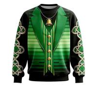 Sudadera Informal sin Capucha con de San Patricio para Hombre Tejido Air Layer Confort Diario (Green, XXXL) #38