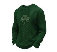 Sudadera irlandesa para hombre con estampado de trébol del día de San Patricio, verde, XL