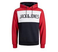 Sudadera JACK&JONES Hombre L Rojo 12172344 JJELOGO Blocking Sweat Hood STS