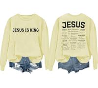 Sudadera Jesus Is King, camisa de Jesús, camisas cristianas, religiosa, manga larga, cuello redondo, Khika, 3XL