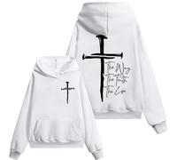 Sudadera Jesus The Way The Truth The Life, The Way The Truth The Life, camiseta Christian Jesus para mujer y hombre, Blanco-1, M