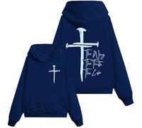 Sudadera Jesus The Way The Truth The Life, The Way The Truth The Life, camiseta Christian Jesus para mujer y hombre, Klein Blue-1, M