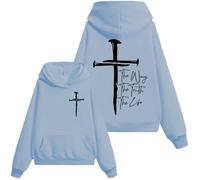 Sudadera Jesus The Way The Truth The Life, The Way The Truth The Life, camiseta Christian Jesus para mujer y hombre, Azul cielo-1, M
