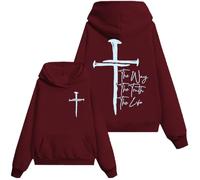 Sudadera Jesus The Way The Truth The Life, The Way The Truth The Life, camiseta Christian Jesus para mujer y hombre, Claret-1, M