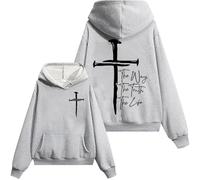 Sudadera Jesus The Way The Truth The Life, The Way The Truth The Life, camiseta Christian Jesus para mujer y hombre, Gris-1, M