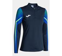 Joma Elite XI Sudadera, Azul Marino y Verde flúor, XL para Mujer