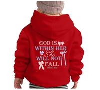 Sudadera juvenil niña niño y niña casual holgada bonita impresión manga larga sudadera deportiva camisa envolvente bebé, rojo, 7-8 años