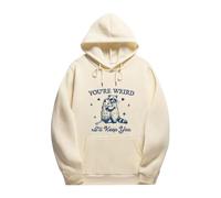Sudadera larga con cremallera para mujer You're Weird I'll Keep You Shirt You Re Weird I'll Keep You Funny Sudadera con capucha Colla, beige, XXL