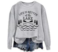 Sudadera Life Is Better At The Lake, gris, L