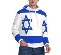 Sudadera Ligera con Capucha para Hombre Elástica Transpirable Antiviento Estampado Israel Bandera Bolsillo Delantero Clásico Versátil para Diferentes Ocasiones Deportivas
