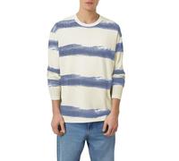 Sudadera ligera de otoño e invierno para hombre, cuello redondo, a rayas, manga larga, camiseta punk, americana, holgada, para parejas, ropa para entrenamiento en interiores y exteriores, azul, S