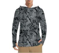 Sudadera ligera de pesca con capucha para hombre, de manga larga, con protección solar UV, UPF 50, con estampado floral, sudadera de rendimiento para exteriores, sudadera con capucha transpirable para