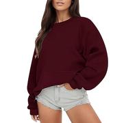 Sudadera ligera sin capucha para mujer con bolsillos, sudadera con capucha, blusa, sudadera con bolsillos, chaquetas térmicas, ropa deportiva, top cálido, ropa de abrigo para mujer, rosso, L