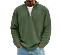 Sudadera lisa 2026 para hombre y hombre, con cremallera de un cuarto, sudadera de manga larga, cuello alto, lisa, ligera, casual, ropa para entrenamiento en interiores y exteriores, verde, 5XL