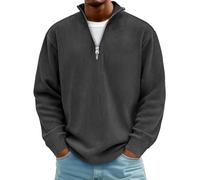 Sudadera lisa 2026 para hombre y hombre, con cremallera de un cuarto, sudadera de manga larga, cuello alto, lisa, ligera, casual, ropa para entrenamiento en interiores y exteriores, Negro, 5XL