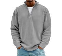 Sudadera lisa 2026 para hombre y hombre, con cremallera de un cuarto, sudadera de manga larga, cuello alto, lisa, ligera, casual, ropa para entrenamiento en interiores y exteriores, gris, 5XL