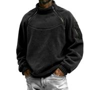 Sudadera lisa para hombre, ligera, a la moda, color sólido, cálida y transpirable, para entrenamiento en interiores y exteriores, Negro, M