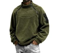 Sudadera lisa para hombre, ligera, a la moda, color sólido, cálida y transpirable, para entrenamiento en interiores y exteriores, Verde tirando a negro, M