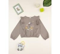 Sudadera marrón para niña con estampado de Minnie