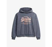 Sudadera metálica con capucha para mujer Superdry Vintage Logo L