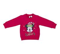 Sudadera Minnie Mickey Mouse Roja Bebé Disney Niño Fiesta Suéter Cálido Algodón Felpa Navidad Niña Regalo Ropa Cuello Redondo Puños Manga Larga Outwear, Minnie, 12- 18 meses