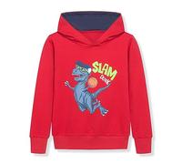 Sudadera Morada Sudaderas con Capucha para niños, Sudaderas con Capucha de Cuello Redondo, de Dinosaurio de Manga Larga, Trajes para niños de 5 a 12 años Sudadera Agujero Pulgar (Red, 6-7 Years)