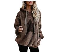 Sudadera Mujer Caliente y Esponjoso Felpa Estampada De Manga Larga Chaqueta con Capucha Jersey de Bolsillo Mujer Otoño-Invierno Talla Grande Hoodie Pullover Abrigo riou