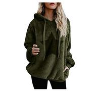 Sudadera Mujer Caliente y Esponjoso Felpa Estampada De Manga Larga Chaqueta con Capucha Jersey de Bolsillo Mujer Otoño-Invierno Talla Grande Hoodie Pullover Abrigo riou