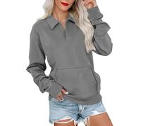 Sudadera Mujer Camiseta de Manga Larga con Botón Mujeres Casual Plus Talla Cuello Redondo Suéter 2026 Otoño Camiseta de Moda Ropa de Invierno Otoño Puli Tops Blusa Túnica Mujeres Sudaderas con Capucha
