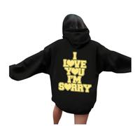 Sudadera Mujer Capucha diseño Original Colores I You I'm Sorry Sudadera Casual con Capucha para Mujer (Black, M)