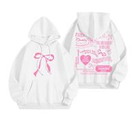 Sudadera Mujer Capucha diseño Original Colores Sudaderas con Capucha para Mujer Sudaderas con gráficos de Palabras Sudaderas con Capucha Sudaderas de Moda Ropa Preppy Sudadera de Manga (White, L)