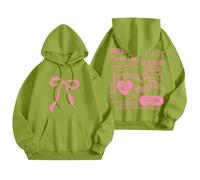 Sudadera Mujer Capucha diseño Original Colores Sudaderas con Capucha para Mujer Sudaderas con gráficos de Palabras Sudaderas con Capucha Sudaderas de Moda Ropa Preppy Sudadera de Manga (Green, S)