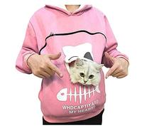 Sudadera Mujer Casual con Capucha Impresión de Gato Hoodie con Bolsillos Outwear Puede contener gatos Manga Larga Tops