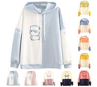 Sudadera Mujer con Abrigo Casual de Women Sudadera con Color Block Capucha Mujer Sweatshirt Manga Larga Abrigo Deporte para Primavera Otoño Casual Correr Fitness Ropa Lindo Estilo 2024