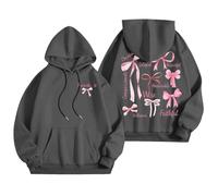 Sudadera Mujer con Capucha algodón Casual básica Sudaderas con Capucha para Mujer Sudaderas con gráficos de Palabras Sudaderas con Capucha Sudaderas de Moda Ropa Preppy Sudadera de (Dark Gray, XXL)