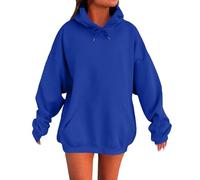 Sudadera Mujer Con Capucha De Gran Tamaño Top De Manga Larga Vestido De Color Sólido, B, XL