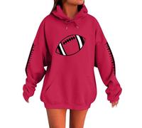 Sudadera mujer con capucha Halloween Chaqueta con estampado elegante de mujer Corduroy Otoño Invierno Manga Larga Algodón Cómodas Casual Hoodie Sweatshirt Clásico Oversize Jersey, rojo, 3XL