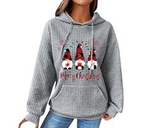 Sudadera Mujer Cremallera,Jersey Rojo Navidad niña,Ladies Sweats Tree Graphic Pullover Cute Long Sleeve Crewneck Hoodies Xmas Holiday Athletic Activewear Going out Tops Capucha Dark Gray, 4XL