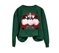 Sudadera Mujer,Jersey navideño Hombre,Ladies Autumn Winter Warm Christmas Cute Printed Pullover Sweatshirt No Hoodie Sudadera Talla Grande Mujer (JN, M)