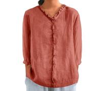 Sudadera Mujer Oferta Flash Moda De Primavera Camisa Cuello Mao Mujer Camiseta Manga Corta Deporte Algodon Tres Cuartos Blanca Rayas Rojas Y Blancas Ropa 2025 Elegante Amarilla Larga Camisetas
