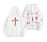 Sudadera Mujer Oversize con Capucha y Cremallera Sudaderas con Capucha para Mujer Sudaderas con gráficos de Palabras Sudaderas con Capucha Sudaderas de Moda Ropa Preppy Sudadera de Manga (White, S)