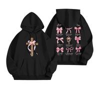 Sudadera Mujer Oversize con Capucha y Cremallera Sudaderas con Capucha para Mujer Sudaderas con gráficos de Palabras Sudaderas con Capucha Sudaderas de Moda Ropa Preppy Sudadera de Manga (Black, XL)