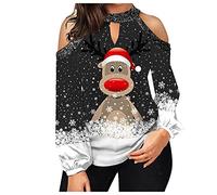 Sudadera Mujer Sin Capucha Navidad - Sudaderas Divertido Estampado De NavideñO Ropa De Navidad OtoñO Invierno Casual SuéTer Jersey Navidad Barato Sweatshirt Suave Y Camisetas Blusas NavideñOs