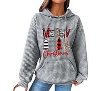 Sudadera Mujer sin Capucha,Sudadera niña Navidad,Ladies Sweats Tree Graphic Pullover Cute Long Sleeve Crewneck Hoodies Xmas Holiday Athletic Activewear Going out Tops Capucha Mujer Red, 3XL