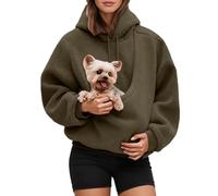 Sudadera Mujer, Sudaderas con Grande Bolsillo para Perro Sweatshirt Pullover Hoodie Sudadera para Otoño Invierno Sudaderas con Capucha y Portabebés de Forro Polar Casual