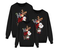 Sudadera Navidad Familia,Sudaderas Navideñas Familiares Jersey Manga Larga Suéter Invierno Pullover Mujer Hombre Niño Niña Chica Chico Christmas Jumper Blusas Cuello Redondo Navideño Familiar
